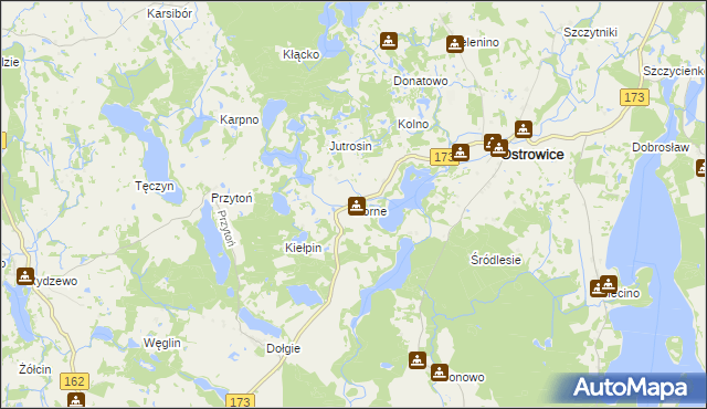 mapa Borne gmina Ostrowice, Borne gmina Ostrowice na mapie Targeo