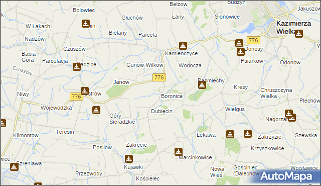 mapa Boronice, Boronice na mapie Targeo