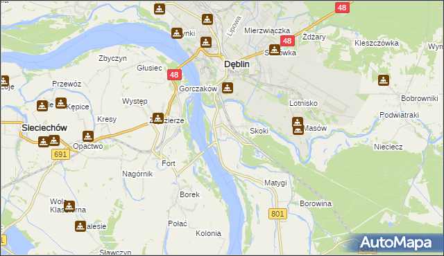 mapa Borowa gmina Puławy, Borowa gmina Puławy na mapie Targeo