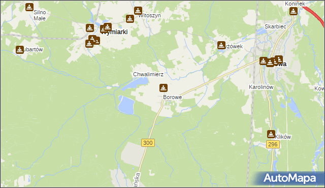 mapa Borowe gmina Iłowa, Borowe gmina Iłowa na mapie Targeo