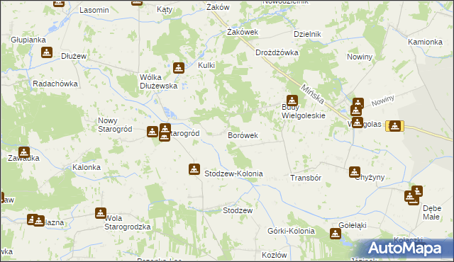 mapa Borówek gmina Latowicz, Borówek gmina Latowicz na mapie Targeo