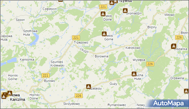 mapa Borowina gmina Przywidz, Borowina gmina Przywidz na mapie Targeo