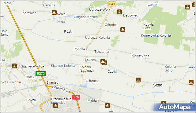 mapa Borowina Sitaniecka, Borowina Sitaniecka na mapie Targeo