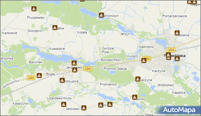 mapa Borowo-Młyn, Borowo-Młyn na mapie Targeo