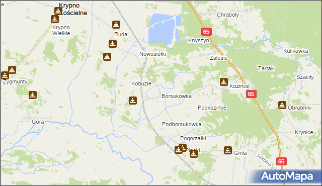 mapa Borsukówka, Borsukówka na mapie Targeo