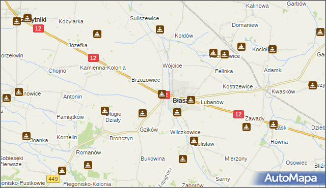 mapa Borysławice, Borysławice na mapie Targeo