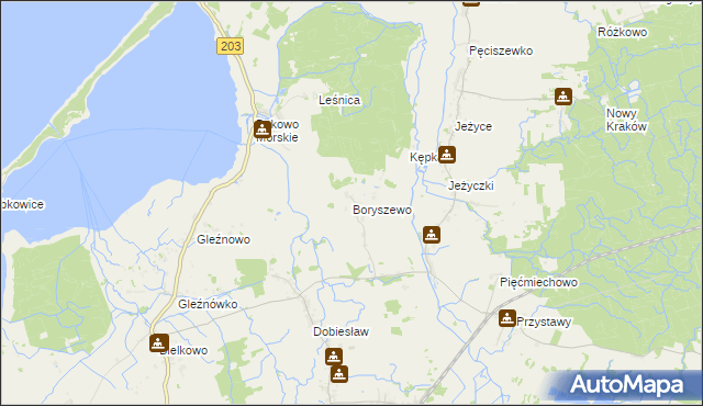 mapa Boryszewo, Boryszewo na mapie Targeo