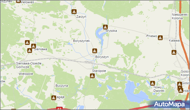 mapa Boryszyn, Boryszyn na mapie Targeo