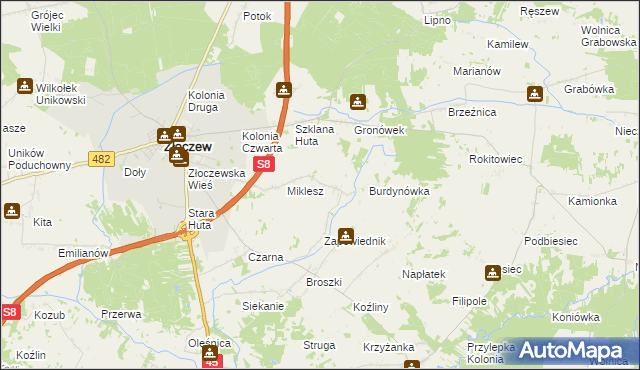 mapa Borzęckie, Borzęckie na mapie Targeo