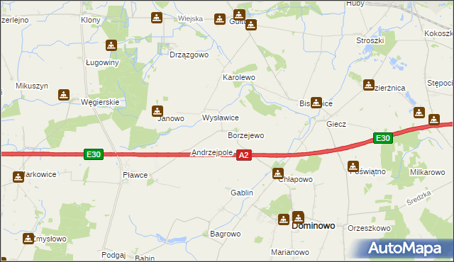 mapa Borzejewo, Borzejewo na mapie Targeo