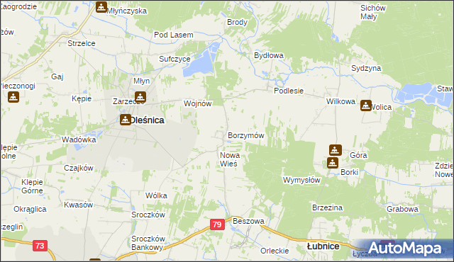 mapa Borzymów, Borzymów na mapie Targeo