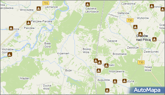 mapa Boska Wola, Boska Wola na mapie Targeo