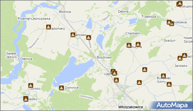 mapa Boszkowo, Boszkowo na mapie Targeo