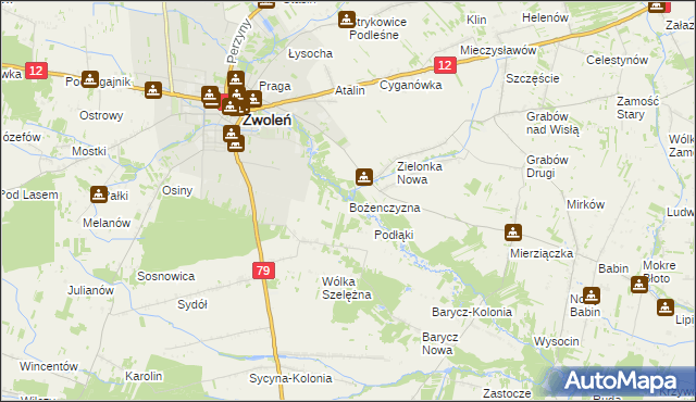 mapa Bożenczyzna, Bożenczyzna na mapie Targeo