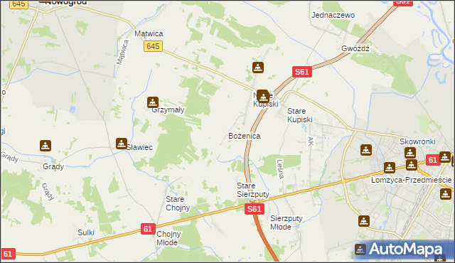 mapa Bożenica, Bożenica na mapie Targeo