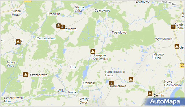 mapa Bożepole Królewskie, Bożepole Królewskie na mapie Targeo