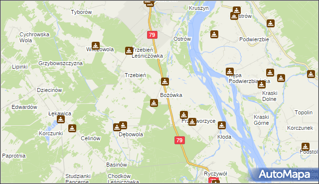 mapa Bożówka, Bożówka na mapie Targeo