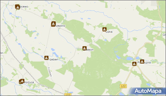 mapa Bralęcin, Bralęcin na mapie Targeo