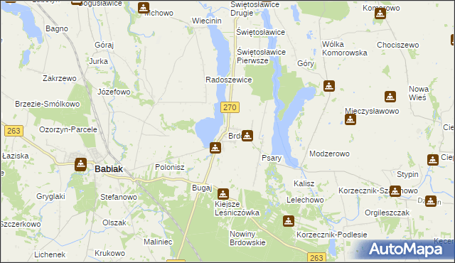 mapa Brdów, Brdów na mapie Targeo