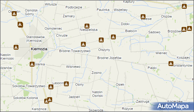 mapa Brodne-Józefów, Brodne-Józefów na mapie Targeo