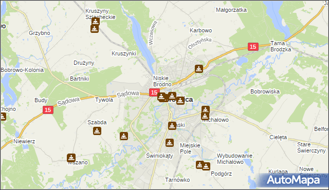 mapa Brodnica, Brodnica na mapie Targeo