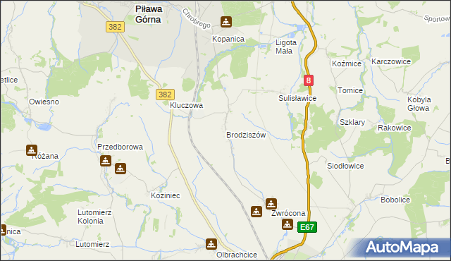 mapa Brodziszów, Brodziszów na mapie Targeo