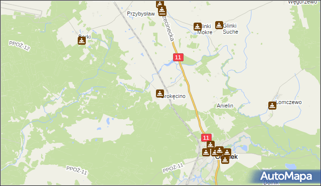 mapa Brokęcino, Brokęcino na mapie Targeo