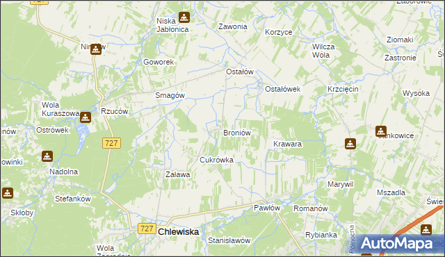 mapa Broniów, Broniów na mapie Targeo