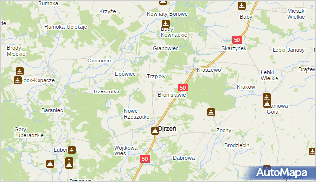 mapa Bronisławie, Bronisławie na mapie Targeo