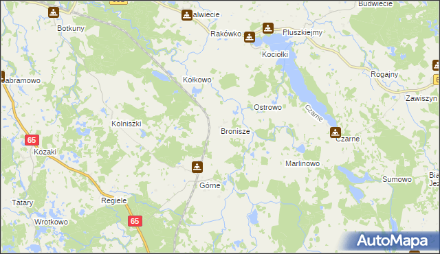 mapa Bronisze gmina Gołdap, Bronisze gmina Gołdap na mapie Targeo