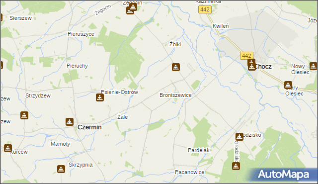 mapa Broniszewice, Broniszewice na mapie Targeo