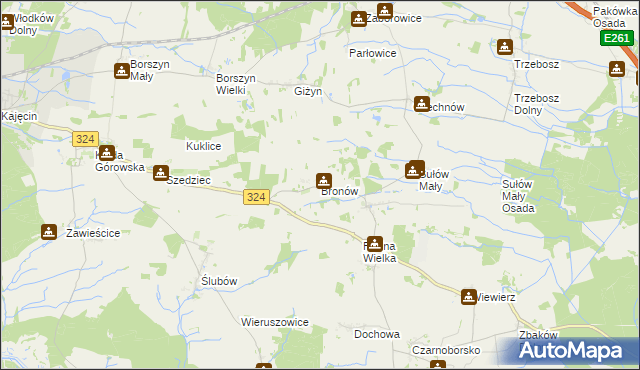 mapa Bronów gmina Góra, Bronów gmina Góra na mapie Targeo