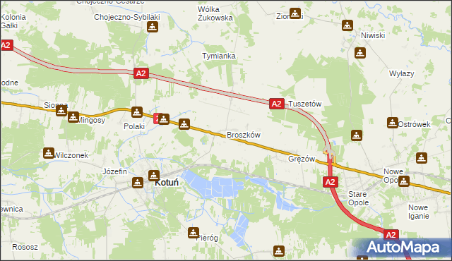 mapa Broszków, Broszków na mapie Targeo