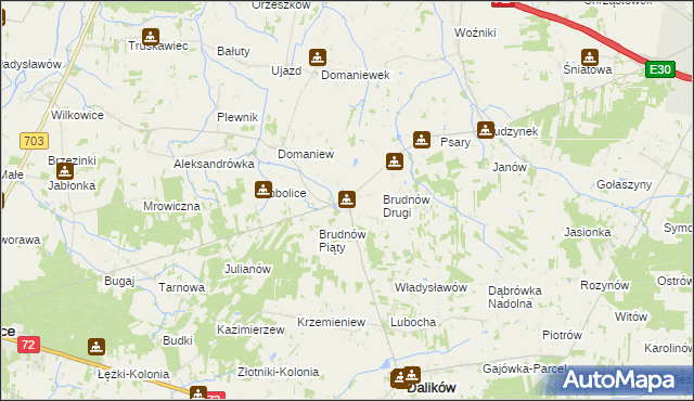 mapa Brudnów Pierwszy, Brudnów Pierwszy na mapie Targeo