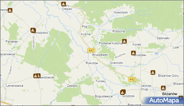 mapa Brudzewek, Brudzewek na mapie Targeo