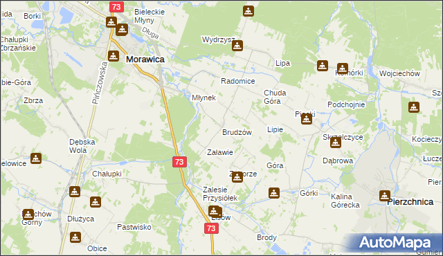 mapa Brudzów, Brudzów na mapie Targeo