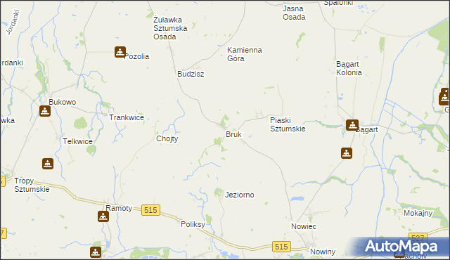 mapa Bruk gmina Dzierzgoń, Bruk gmina Dzierzgoń na mapie Targeo