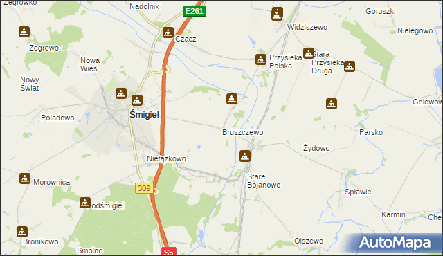 mapa Bruszczewo, Bruszczewo na mapie Targeo