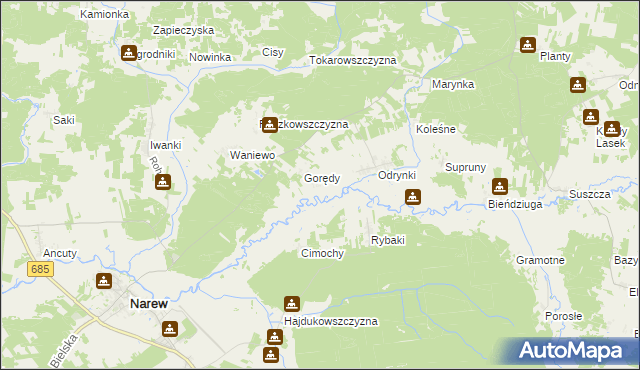 mapa Bruszkowszczyzna, Bruszkowszczyzna na mapie Targeo