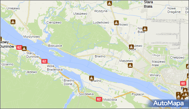 mapa Brwilno gmina Stara Biała, Brwilno gmina Stara Biała na mapie Targeo