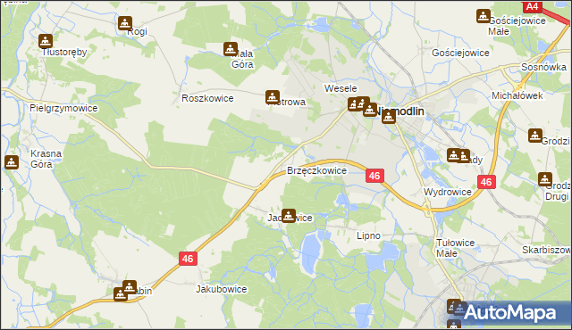 mapa Brzęczkowice, Brzęczkowice na mapie Targeo