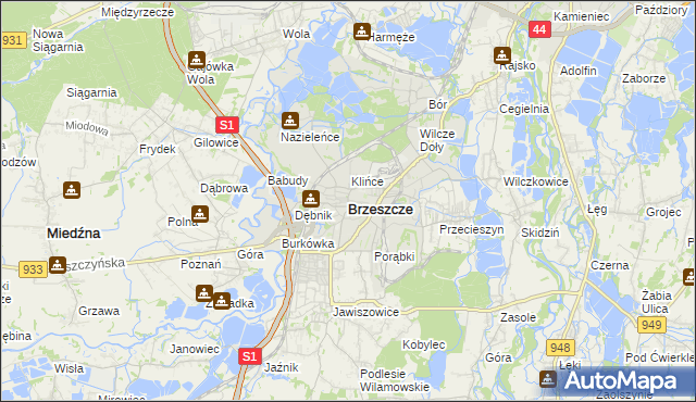 mapa Brzeszcze, Brzeszcze na mapie Targeo