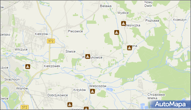 mapa Brzezia Łąka, Brzezia Łąka na mapie Targeo