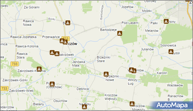 mapa Brzezinki Stare, Brzezinki Stare na mapie Targeo