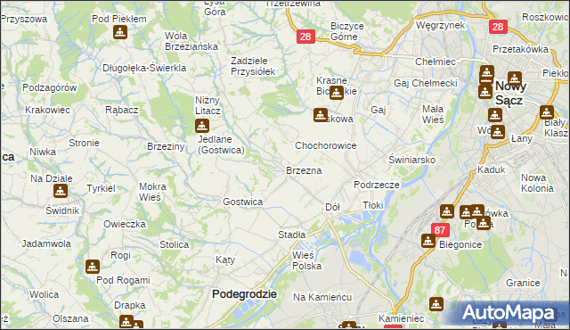 mapa Brzezna, Brzezna na mapie Targeo