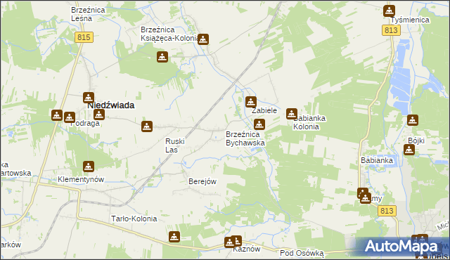 mapa Brzeźnica Bychawska, Brzeźnica Bychawska na mapie Targeo