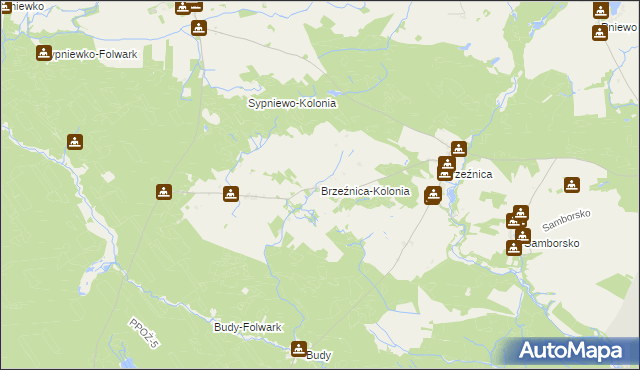 mapa Brzeźnica-Kolonia, Brzeźnica-Kolonia na mapie Targeo