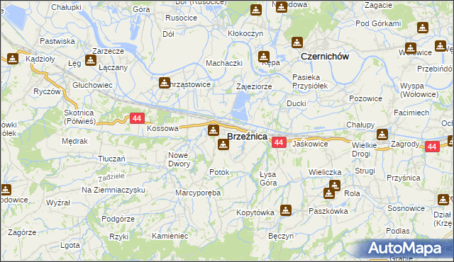 mapa Brzeźnica powiat wadowicki, Brzeźnica powiat wadowicki na mapie Targeo