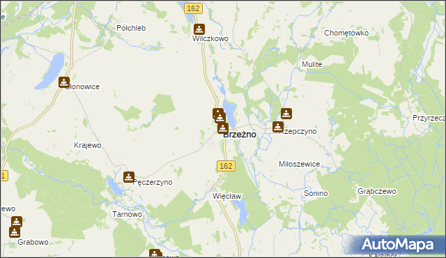 mapa Brzeżno, Brzeżno na mapie Targeo