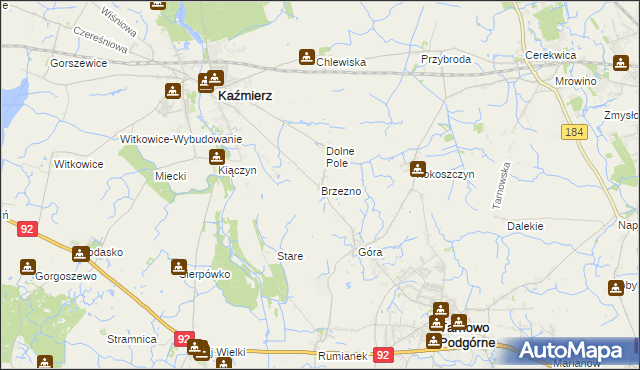 mapa Brzezno, Brzezno na mapie Targeo